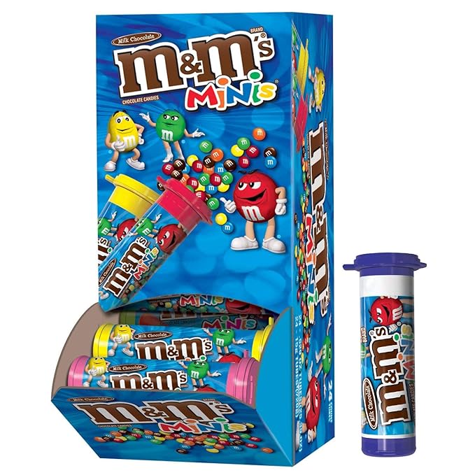 M&ampM's Milk Chocolate Minis Candy 1.08-Ounce Tubes (Pack of 24)