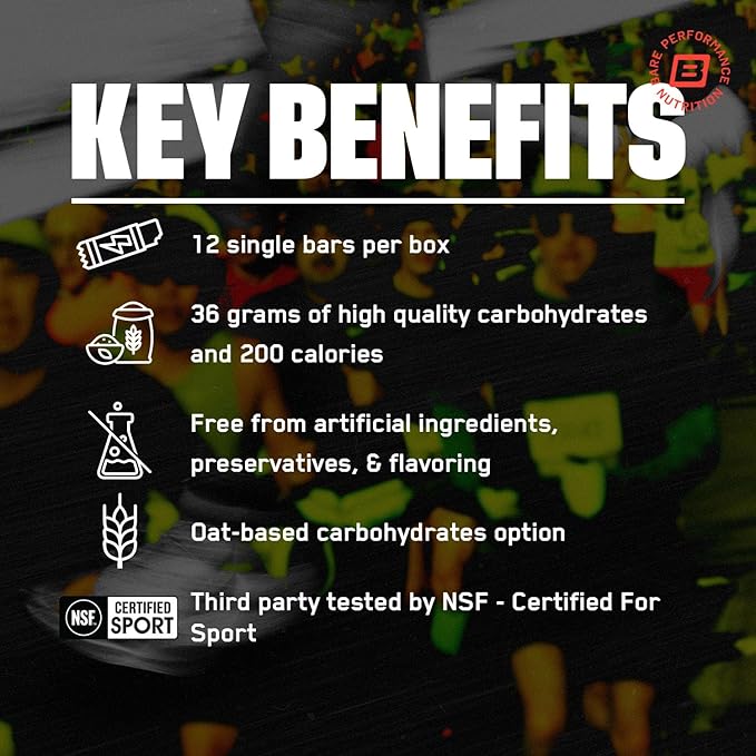 BARE PERFORMANCE NUTRITION Go Bar Oat Based Endurance Training Snack 36g of Carbohydrates and 200 Calories Per Serving 12 Bars Per Box Original Oat