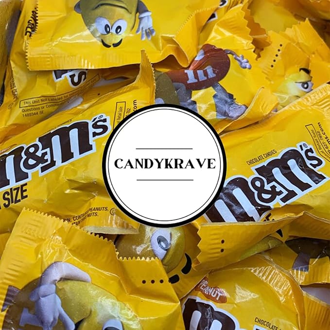 M&ampM Peanuts &amp Milk Chocolate Candy - 2 lbs Bulk Pack - Individually Wrapped Fun Size Candy for Freshness - Colorful Delicious Sweets for Kids Adults Pantry Office &amp Birthdays