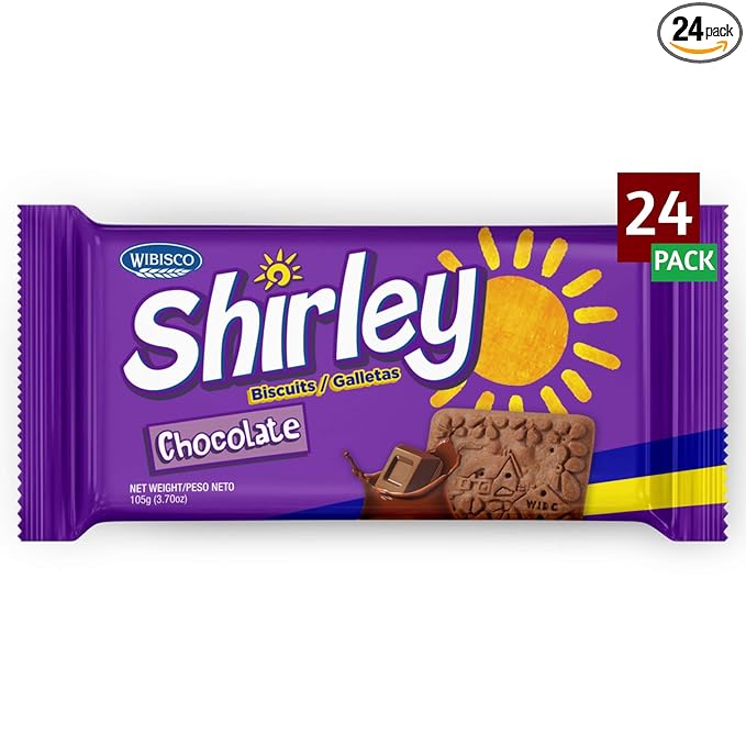 Wibisco Shirley Biscuits Chocolate 3.7 oz (Pack of 24)