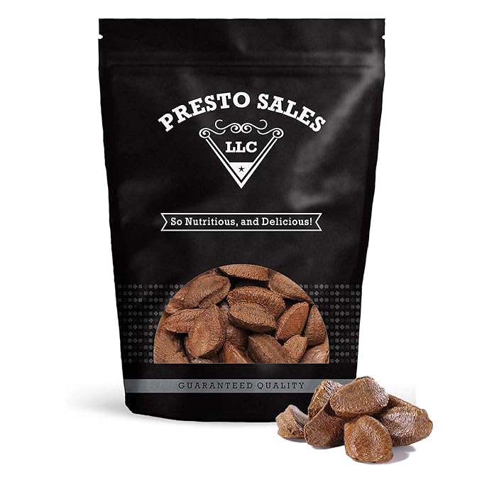 Brazil Nuts In shell Polished Large 16 oz. Raw Brazil Origin KETO Vegan Non-GMO And Natural Whole Superior High-Protein &amp Easy to Crack Resealable Bags of 1 lb. by Presto Sales