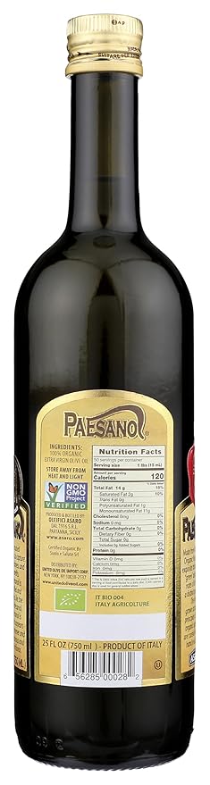 Paesano Oil Olive Extra Virgin Organic 25 Fl Oz