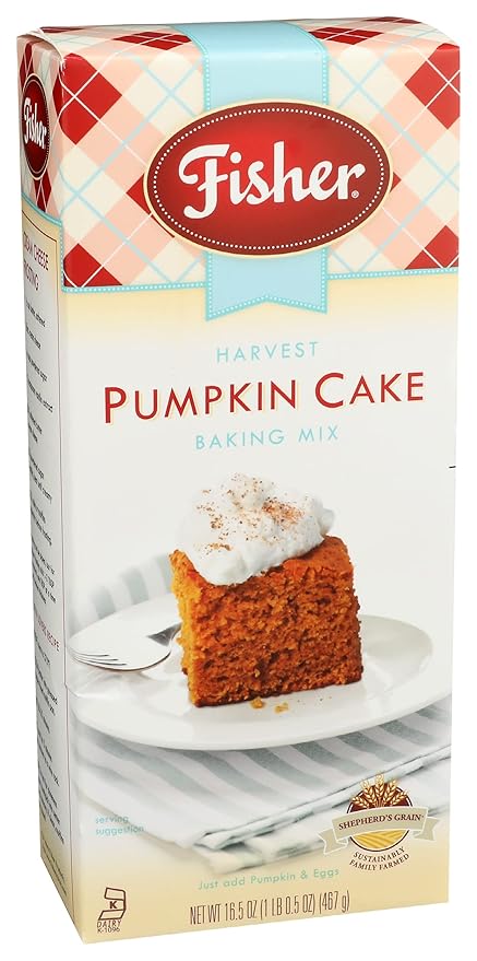 Fisher Harvest Pumpkin Cake Mix 16.5 OZ (Pack of 3)
