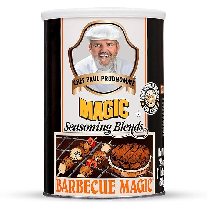 Chef Paul Barbecue Magic Seasoning Blends | All Purpose Seasoning for Grilling &amp Smoking | Smoky Slightly Peppery BBQ Rub | Dry Rub for Chicken Ribs &amp Burgers | BBQ Seasoning | 24 oz (Pack o