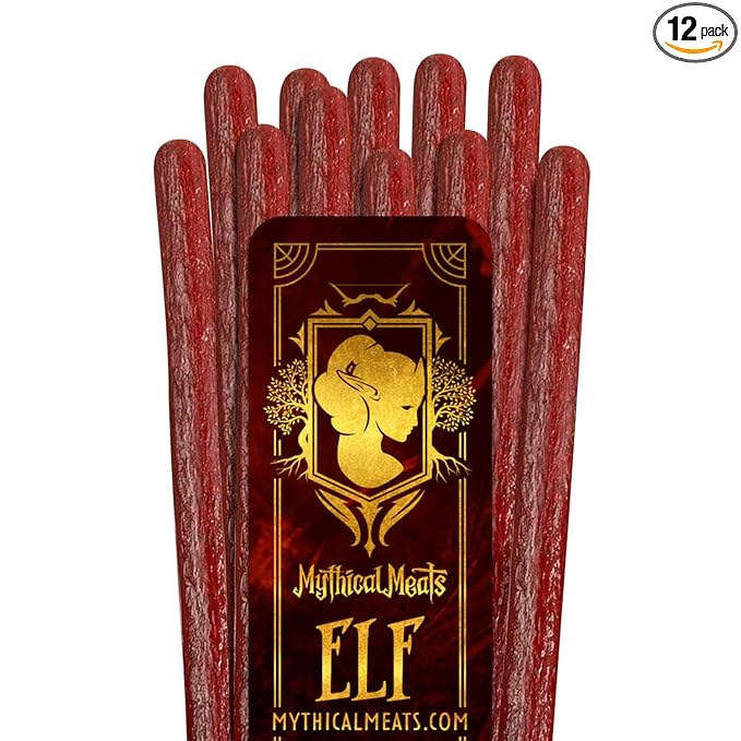 Mythical Meats Humanoid Flavor Elf 12-Pack Snack Sticks – Sweet Pepper Turkey – Dried &amp Dehydrated Meats Seasoned to Perfection – High Protein Snacks