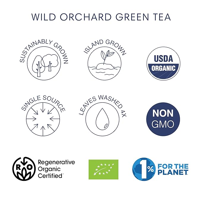 Wild Orchard Premium Grade Black Tea - 100% Regenerative Organic Certified - Pure Loose Leaf Black Tea - Sustainably &amp Regeneratively Cultivated on Jeju Island in South Korea