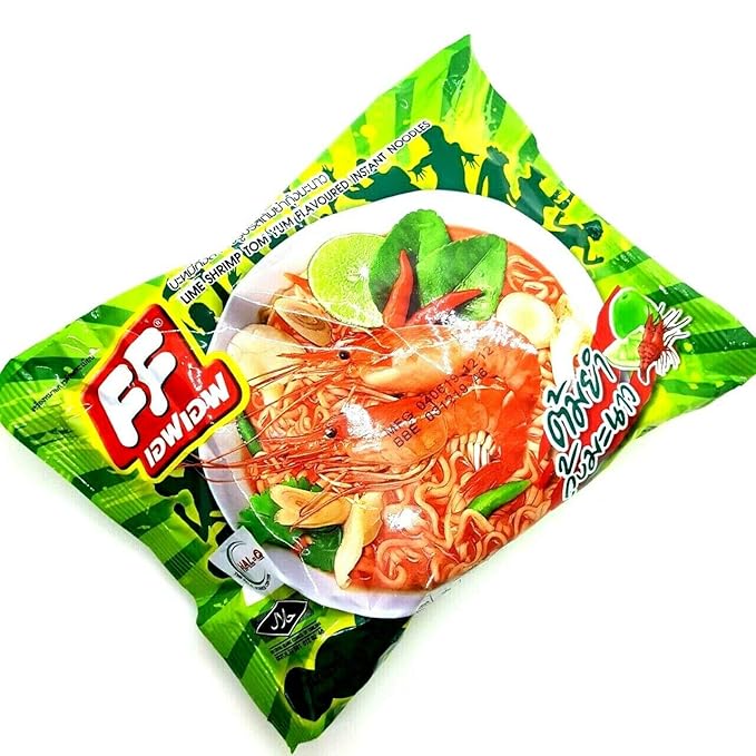 Lime Shrimp Tom Yum Flavour Quick Cooking ThaiFF Instant Noodles Soup Fest Halal Spicy Food (Pack of 5)