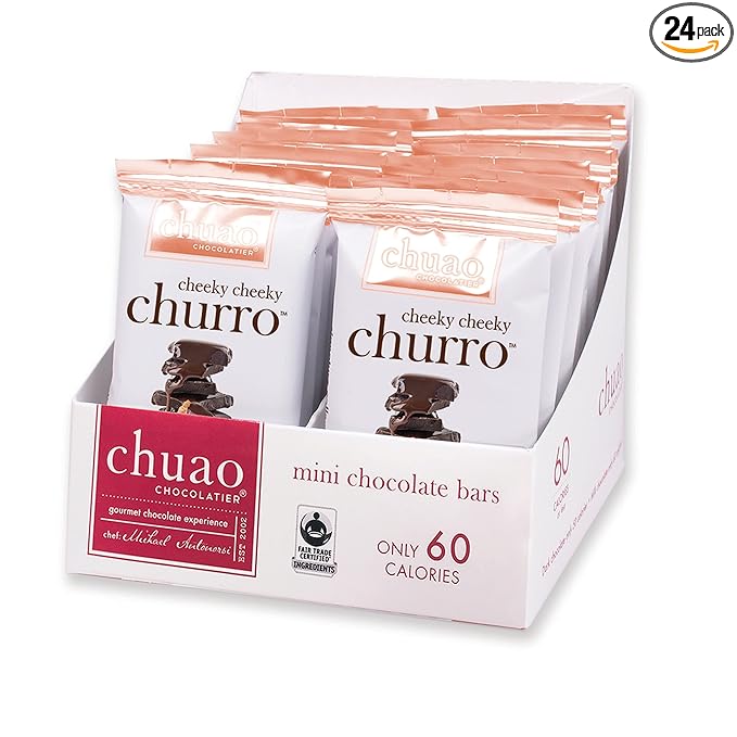 Chuao Chocolatier Cheeky Cheeky Churro Dark Chocolate Mini Bars | Gourmet Cinnamon Chocolate Artisan European No Preservatives | For Gift Baskets Christmas Valentines Day Gifts for Women Men Birt