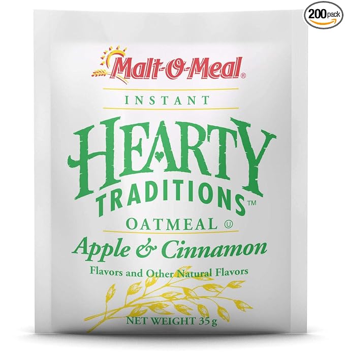Hearty Traditions Apple and Cinnamon Oatmeal 1.23 Ounce -- 200 per case.