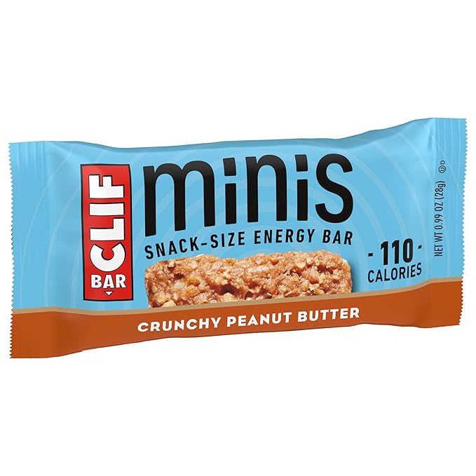 CLIF BAR - Crunchy Peanut Butter - Full Size and Mini Energy Bars - Made with Organic Oats - Non-GMO - Plant Based - 2.4 oz. and 0.99 oz. (20 Count)
