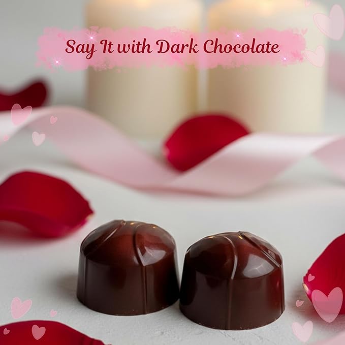 Assorted Dark Chocolate Bon Bons – 24 Piece Dark Chocolate Candy Box – Nut &amp Fruit Filled Chocolates – 280g