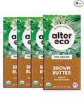Alter Eco | Dark Chocolate Bars | Pure Dark Cocoa Fair Trade Organic Non-GMO Gluten Free (4-Pack Brown Butter)
