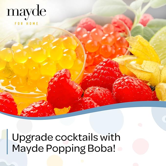 Mayde Popping Boba Pearls for Drinks Desserts &amp Breakfast Bowls - Bursting Blueberry Boba Popping Pearls (Blueberry Flavor 7 Pounds)