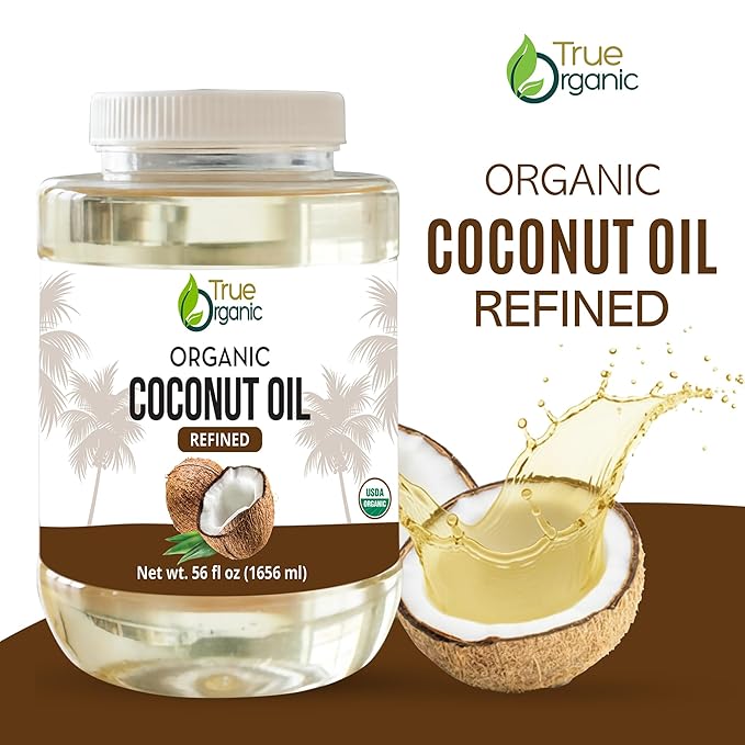 Refined Coconut Oil 56 fl oz | USDA Organic Certified | Organic Coconut Oil for Cooking and Baking. RBD Oil.