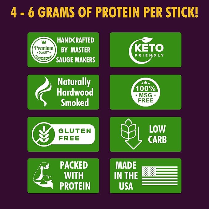 Jerky.com 12-Pack Meat Stick Variety Pack - Includes Bonus Pepper Jack Turkey Sticks - Bold Meat &amp Snack Sticks Sampler | High Protein Low Carb Keto Friendly | Turkey Ham Pork Beef Jerky Gift