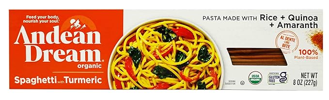Andean Dream Organic Turmeric Spaghetti Pasta (12 Pack)