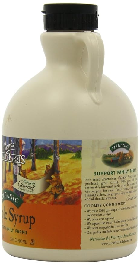 Coombs Family Farms Maple Syrup Organic Grade A Dark Color Robust Taste 32 Fl Oz