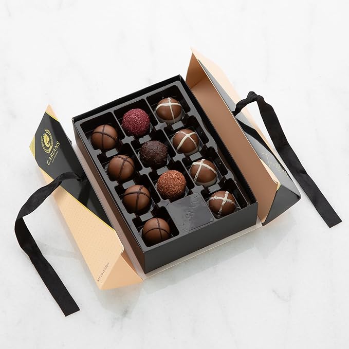 CARIANS Chocolate Gourmet Truffles Box Chocolate Gift Box Box of Candy Assorted Luxury Chocolate Basket Dark Milky Hazelnut Truffles Great for Gift Giving and Anniversary 11 Pcs.