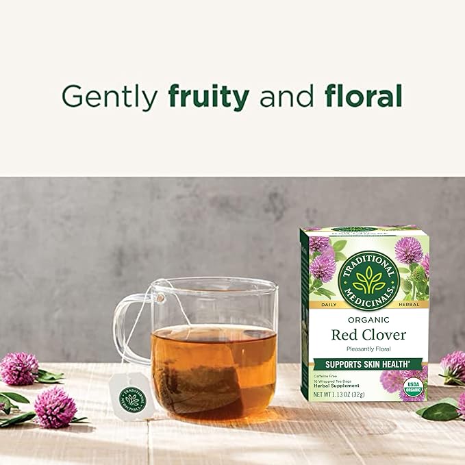 Traditional Medicinals Organic Red Clover Herbal Tea 16 Count (Pack of 6)