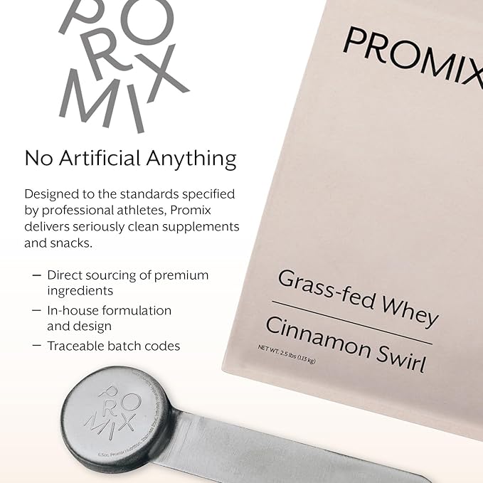 ProMix Nutrition Whey Protein Powder Cinnamon Swirl - 5lb Bulk - Grass-Fed &amp 100% All Natural - Gluten-Free &amp Keto-Friendly