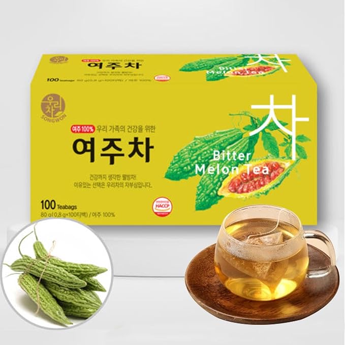SONGWON Bitter Melon Tea - Distinct and Smooth Flavor Enjoy Hot or Cold_100 Tea Bags 0.8g Each (2.82 oz)
