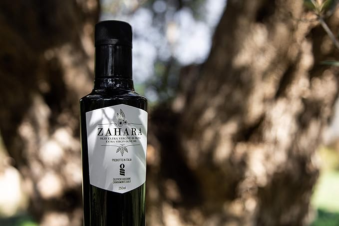 Zahara Extra Virgin Olive Oil From Italy | Sicilian Pure EVOO | Premium Early Harvest Cold Pressed | Multiple Award Winner From Oleificio Guccione | 8.4 fl oz (250ml) Bottle With Beautiful Gift Box