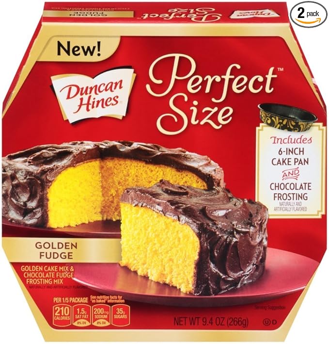 Duncan Hines Perfect Size Mix Golden Fudge 9.4 Ounce (Pack of 2)