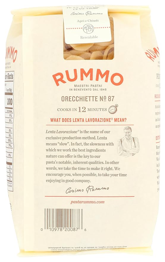 Rummo Orecchiette Pasta No. 87 Kosher Non GMO 1 LB (Pack Of 12)