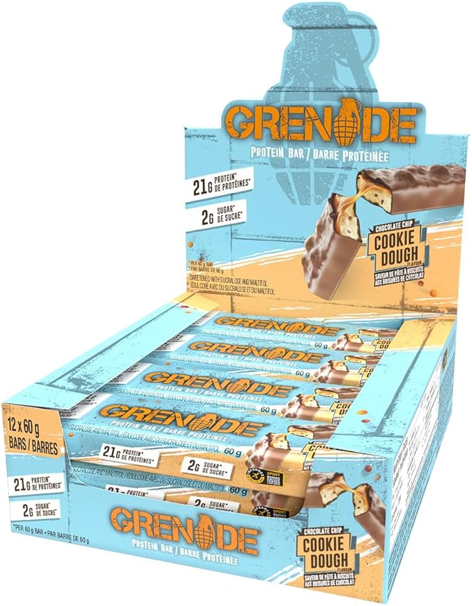 Grenade Carb Killa High Protein and Low Sugar Candy Bar 12 x 60 g - Chocolate Chip Cookie Dough12 Count (Pack of 1)