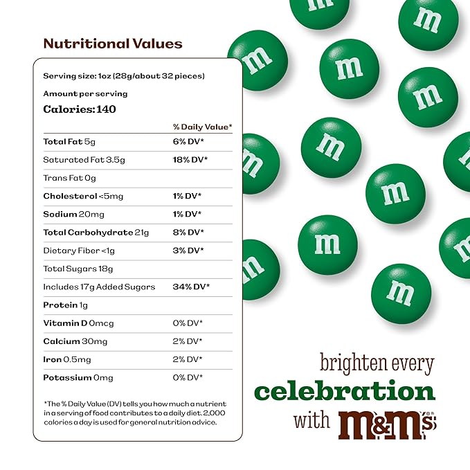 M&ampM’S WORLD Dark Green Milk Chocolate Candy Bulk 2lbs of M&ampM'S in Resealable Pack for Candy Bars Holiday Parties Graduations Christmas Dessert Tables &amp DIY Party Favors