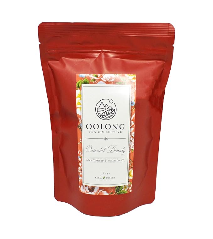 Oriental Beauty Oolong Tea - 2024 Award Winning - No Added Flavors - Natural Loose Leaf Tea from Taiwan - Black Tea Property - Hot/Iced/Milk Tea - By Oolong Tea Collective (2oz)