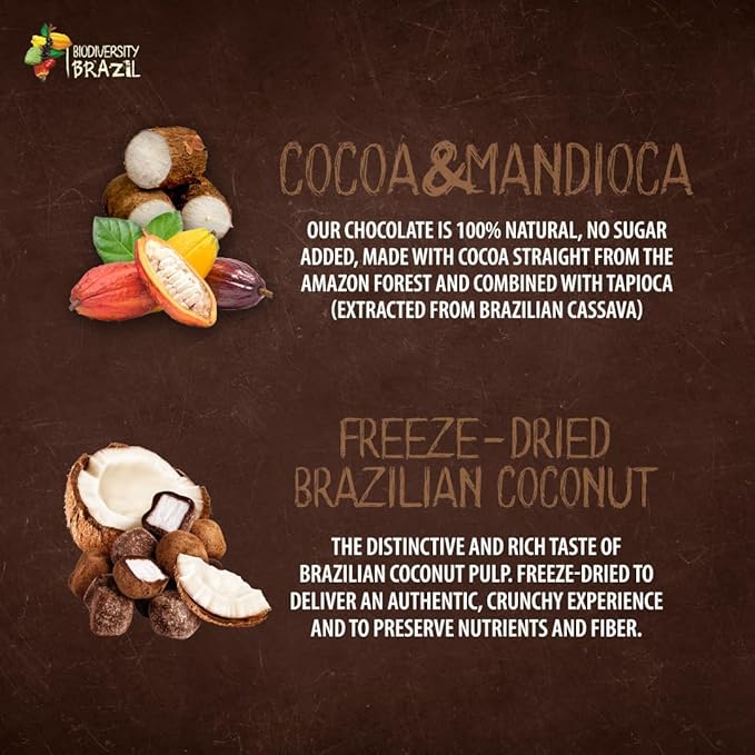 Naturanic Brazilian Dark Chocolate Bark Coconut Chunks Sugar Free Keto Friendly Vegan All Natural Organic Non GMO Gluten Free - Pack of 4