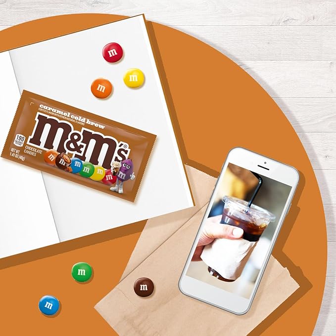 M&ampM'S Caramel Cold Brew Chocolate Candy Bulk Box of 24 Ct 33.82 Oz