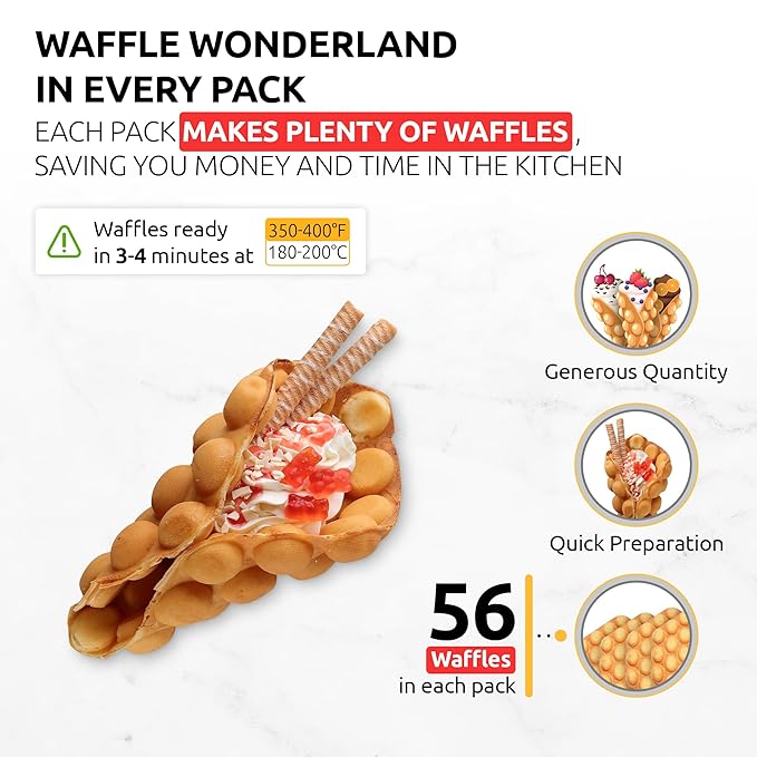 OldSoul Professional Bubble Waffle Mix | Crispy | Vanilla Flavor | Egg Waffle Mix | 56 Waffles (10 Lbs Traditional)