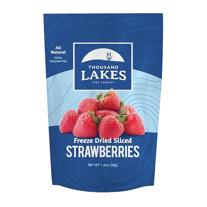 Thousand Lakes Freeze Dried Berries Bundle - 100% Sliced Strawberries Whole Raspberries Whole Blueberries