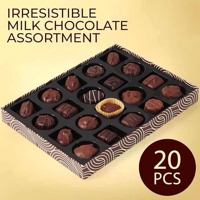 Cremelle Chocolate Gift Box 20 Pieces Collection of Easter Chocolate Gift Basket Perfect Chocolates Assortments for Any Occasion Holidays Birthdays Anniversaries Corporate Gourmet Gifts Baskets