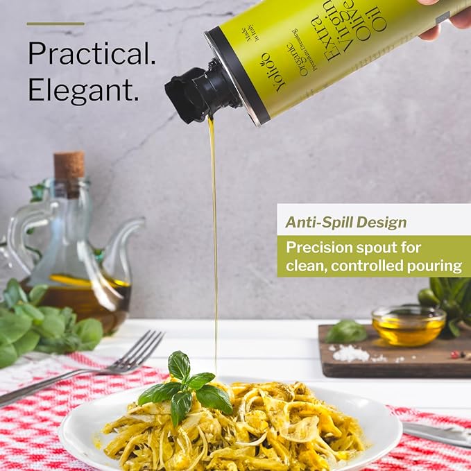 100% Tuscany Premium Organic Olive Oil Extra Virgin | Polyphenol Rich Extra Virgin Olive Oil Cold Pressed EVOO | Early Harvest from Italy (17.6oz)