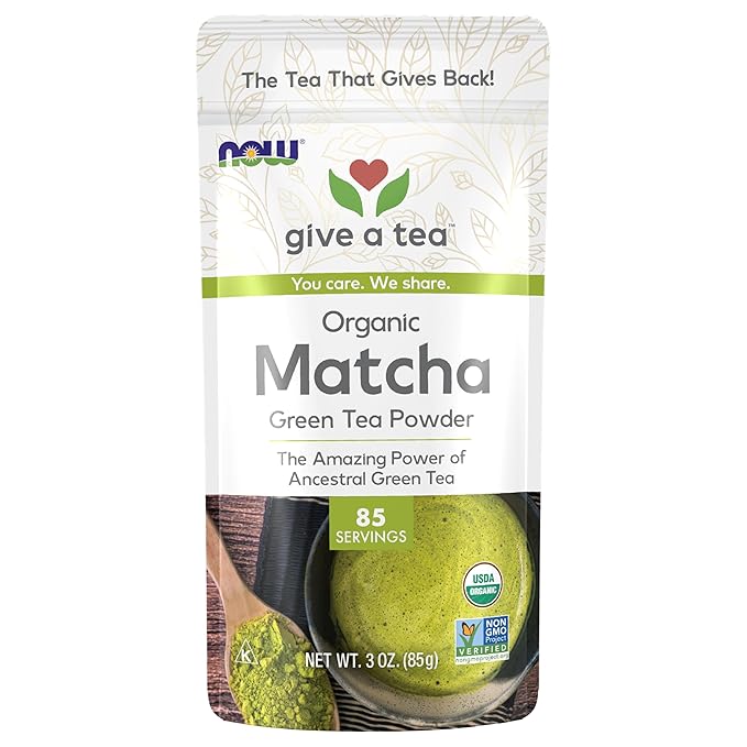 NOW Foods Certified Organic Matcha Green Tea Powder Non-GMO Project Verified 3-Ounce
