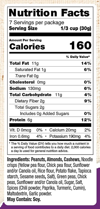 Bhuja Nut Mix 7-ounce Bags (Pack of 6)