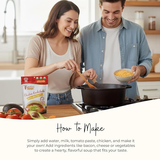 Twisted Pepper Co. Chicken Enchilada Soup Mix: Gluten-Free – Handcrafted Soup – Creamy Hearty &amp Flavorful Comfort Meal Ready in 30 Minutes Serves 10 Add Chicken Cheese &amp Toppings