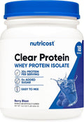Nutricost Clear Whey Protein Isolate Powder (Berry Blast) 1 LB - 20g of Protein 0g Added Sugar GMO-Free Gluten-Free