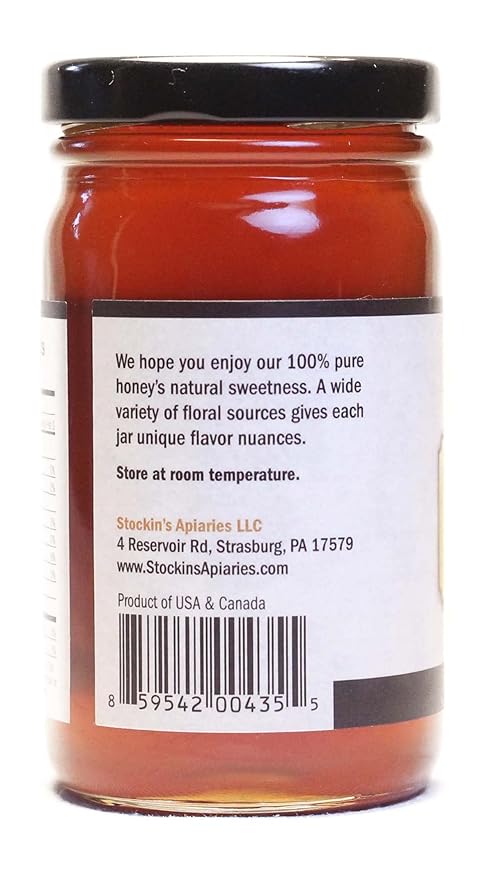 Stockin's Apiaries Pure Natural Honey Unheated Unfiltered &amp Nutritious 10 Oz.