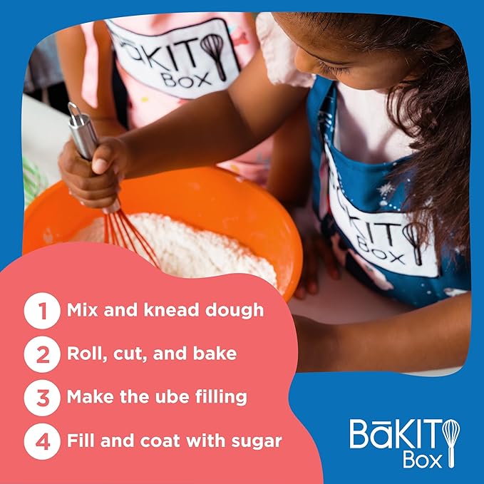 BāKIT Box Ube Treasure Donuts Kit – Make Ube Donuts at Home with Kids | Baking Kit with STEM Activities Pre-Measured Ingredients and Educational Fun