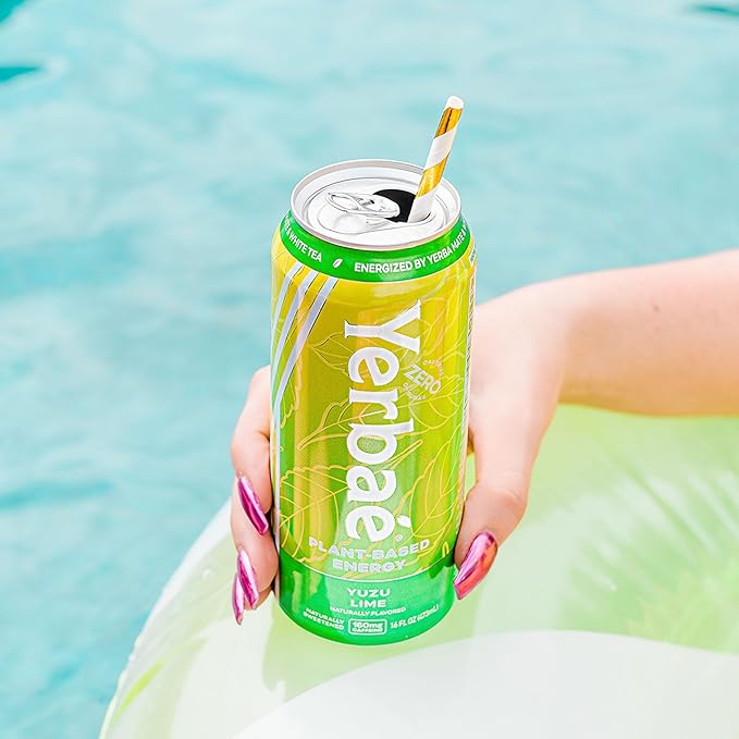 Yerbaé Energy Beverage Yuzu Lime - Lemon Lime Flavor. Energized by Yerba Mate. Naturally Caffeinated Plant-Based Healthy Alternative to Coffee/Sugary Sodas Pack of 12 16oz cans