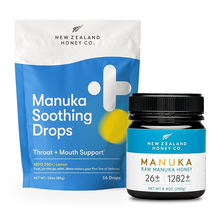 New Zealand Honey Co. Manuka Honey UMF 26+ | MGO 1282+ 8.8 oz &amp Cough Drop MGO 263+ 16 count