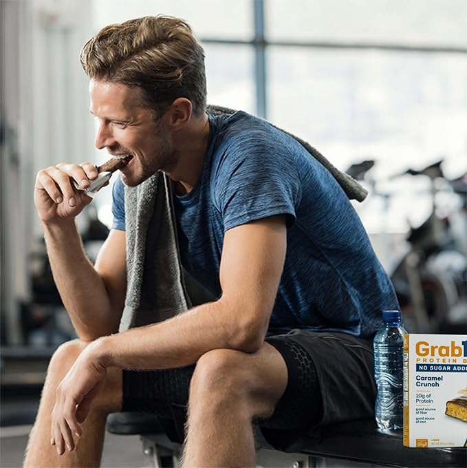Grab1 Sugar Free Protein Bars Caramel Crunch (3 Pack- 12 Bars) | Delicious and Nutritious | Low Calorie | Only 1g Sugar