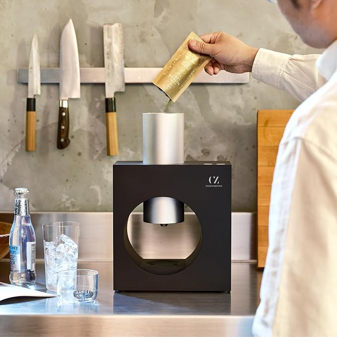Matcha Maker Starter Kit/Sumi Black - an innovative at-home Matcha Machine that produces freshly ground matcha from organic Japanese tea leaves (Black)
