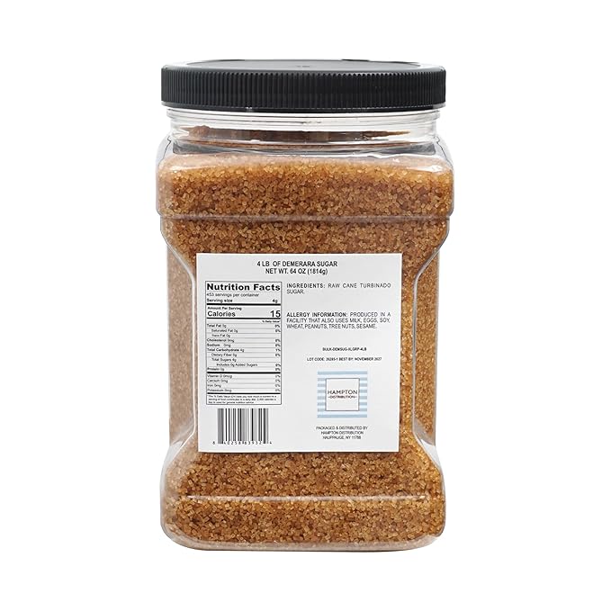 Demerara Sugar 4 Pound Grip Jar Hampton Distribution