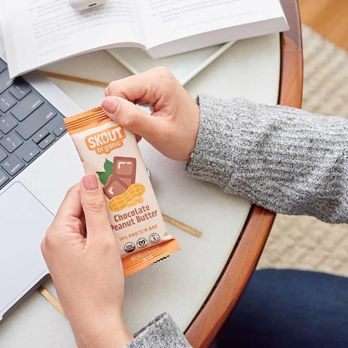 Skout Organic Plant-Based Protein Bars Variety Pack (12 Pack) 3 Flavors - 10g Protein - Vegan Protein Bars - Only 6 Ingredients Or Less - Easy Snack - Gluten Dairy Grain &amp Soy Free
