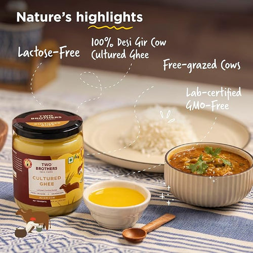 A2 Ghee Butter Grass Fed from Gir Cow | Gut Friendly | Healthy Butter Alternative | Non-GMO Lactose-Free Keto Friendly – 16 Oz from Two Brothers India Farms